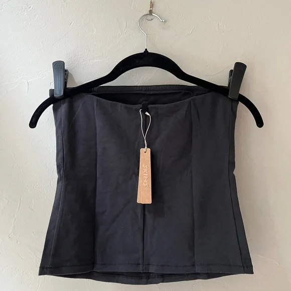 SKIMS COTTON JERSEY TUBE TOP IN SOOT XS S M L - Picture 6 of 6